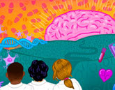 animated artwork with a brain in the horizon
