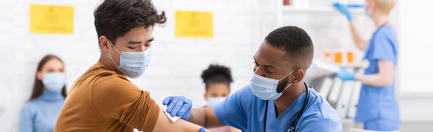 Nurse giving vaccine