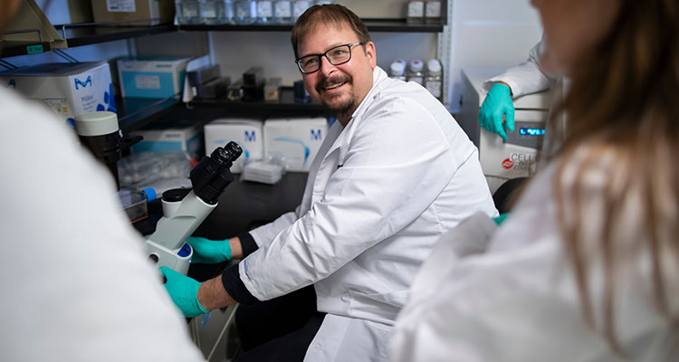 Image of researcher in lab